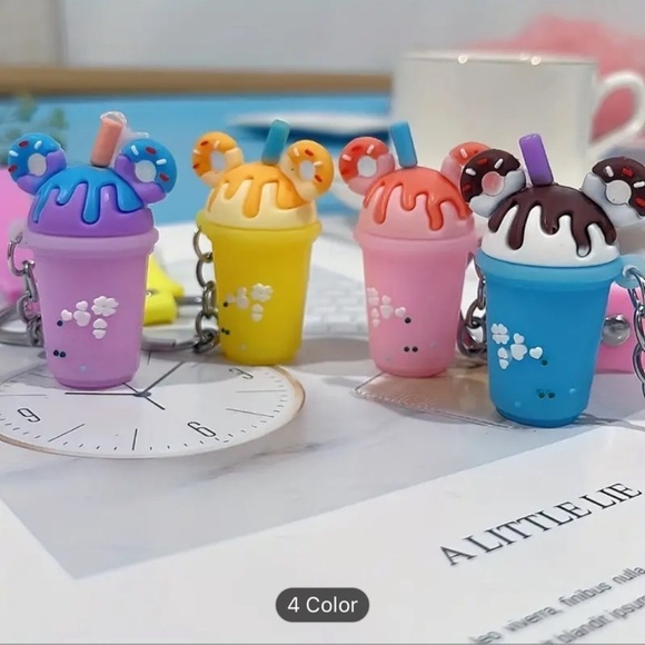 Cute Mickey Ear Shaped Ice Cream Key Chain 4 colors - Picture 2 of 16